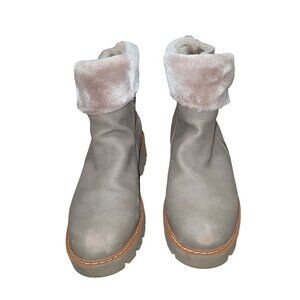 Baretraps Women's Westry Faux Fur Lug Boots with Side Zip Stay Dry System Postur